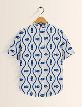 Fishes Print Unisex Half Sleeve Shirt - XPST