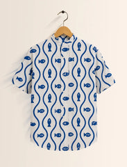 Fishes Print Unisex Half Sleeve Shirt - XPST