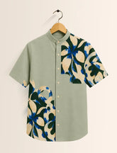 Green Patch Print Unisex Half Sleeve Shirt - XPST