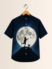 Moon Navy Unisex Half Sleeve Shirt - XPST
