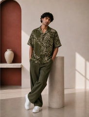 Green Embedded Unisex Half Sleeve Full Pant Cords - XPCRDF