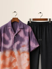 Purple Orange Unisex Half Sleeve Full Pant Cords - XPCRDF