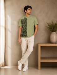 Green Mandala Print Unisex Half Sleeve Shirt - XPST