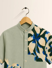 Green Patch Print Unisex Half Sleeve Shirt - XPST