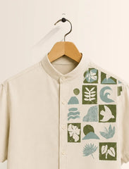 Leaf Patch Print Unisex Half Sleeve Shirt - XPST