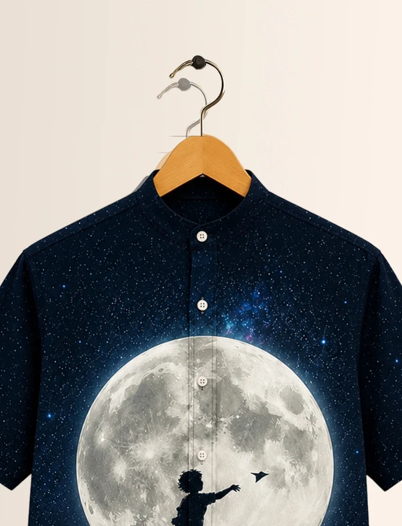 Moon Navy Unisex Half Sleeve Shirt - XPST