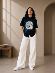 Moon Navy Unisex Half Sleeve Shirt - XPST